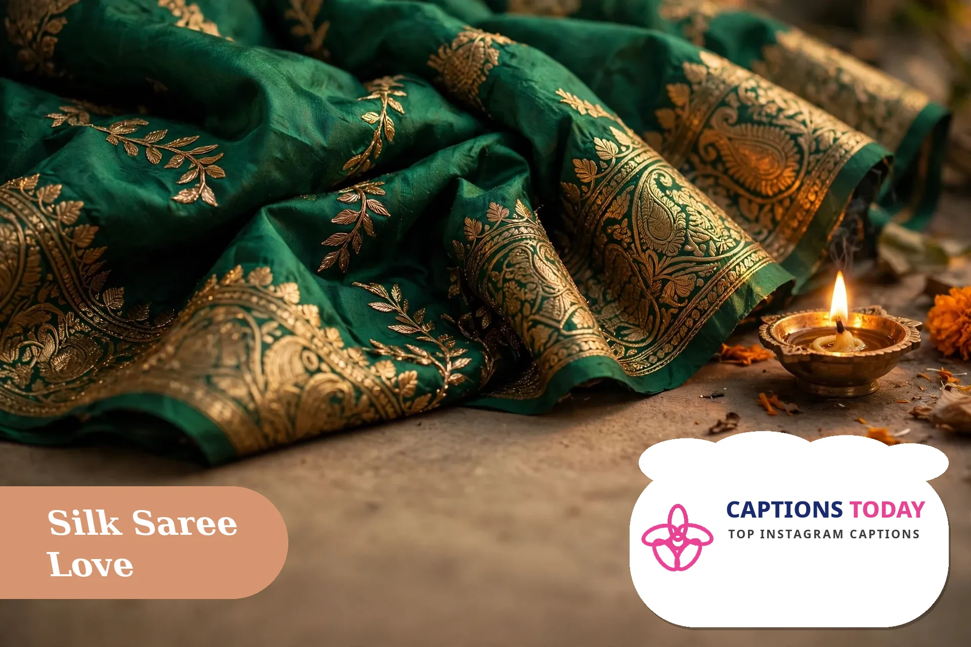 Confident girl in a Banarasi saree, made for saree captions for instagram for girls posts