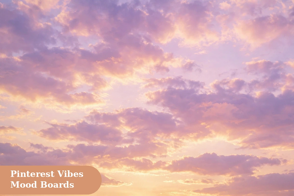 Aesthetic captions for instagram with pastel sky and soft clouds at golden evening
