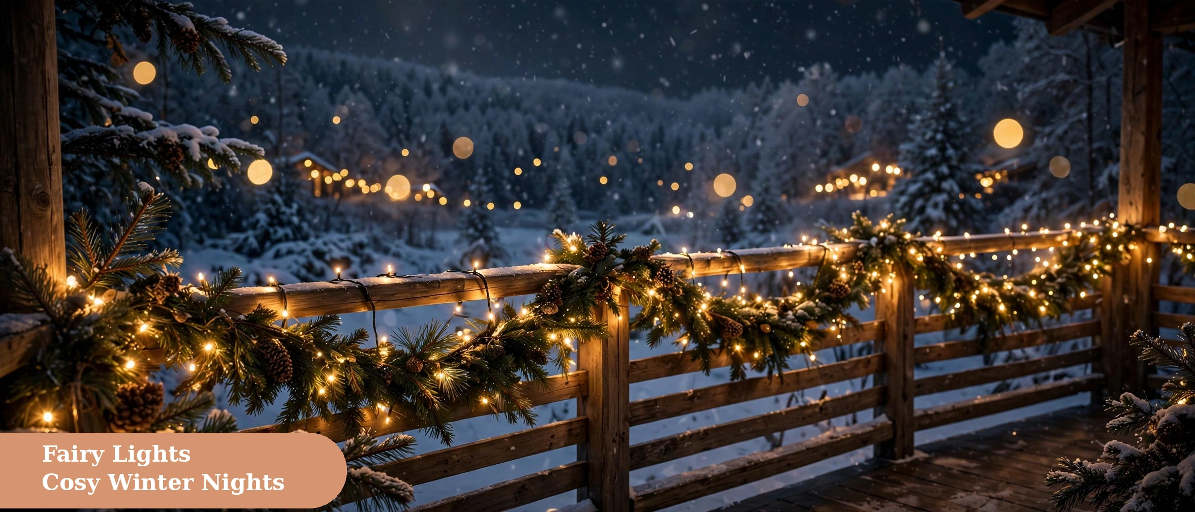 Christmas captions for instagram fairy lights glowing on a cosy winter night
