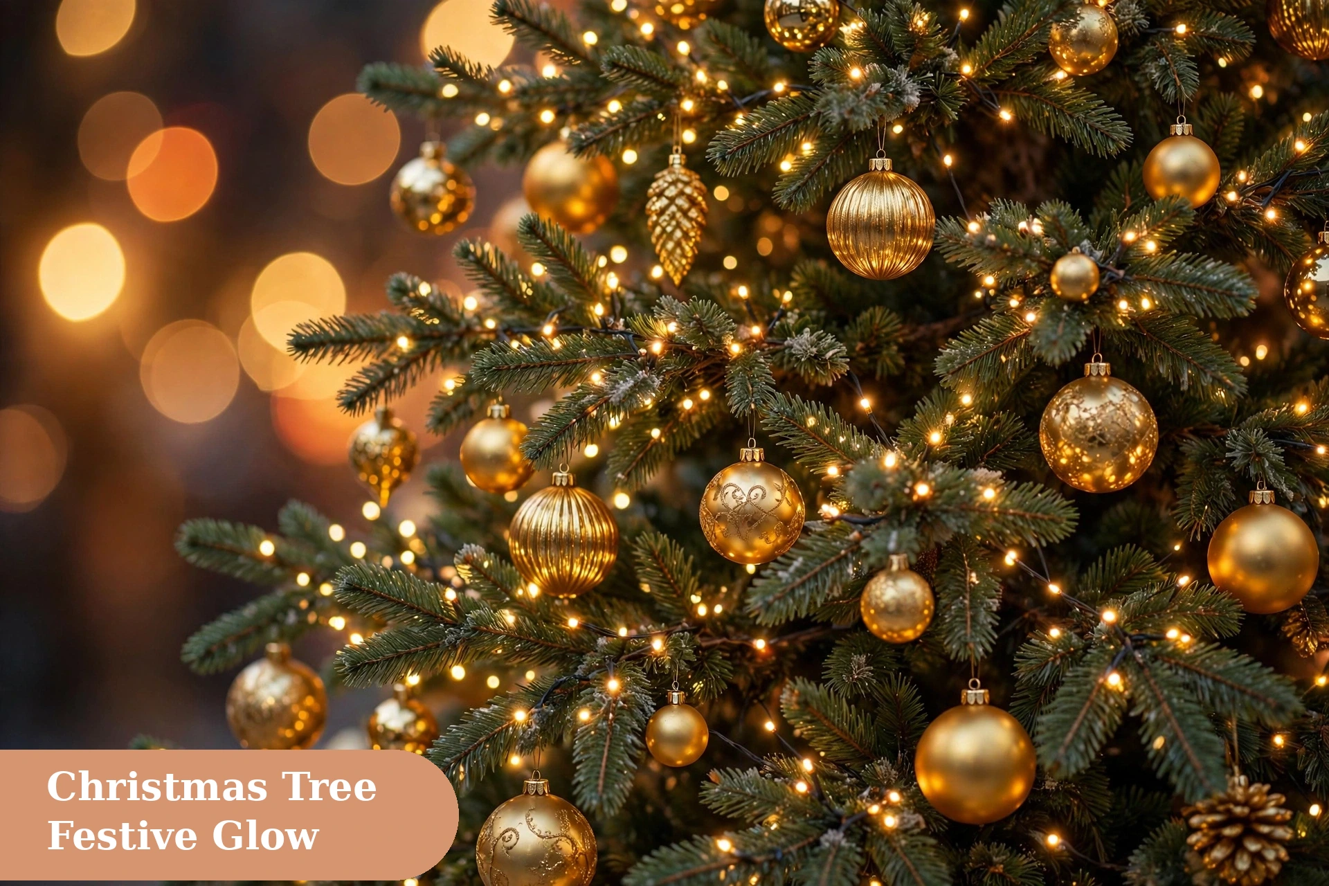 Christmas captions for instagram Christmas tree glowing with fairy lights and ornaments