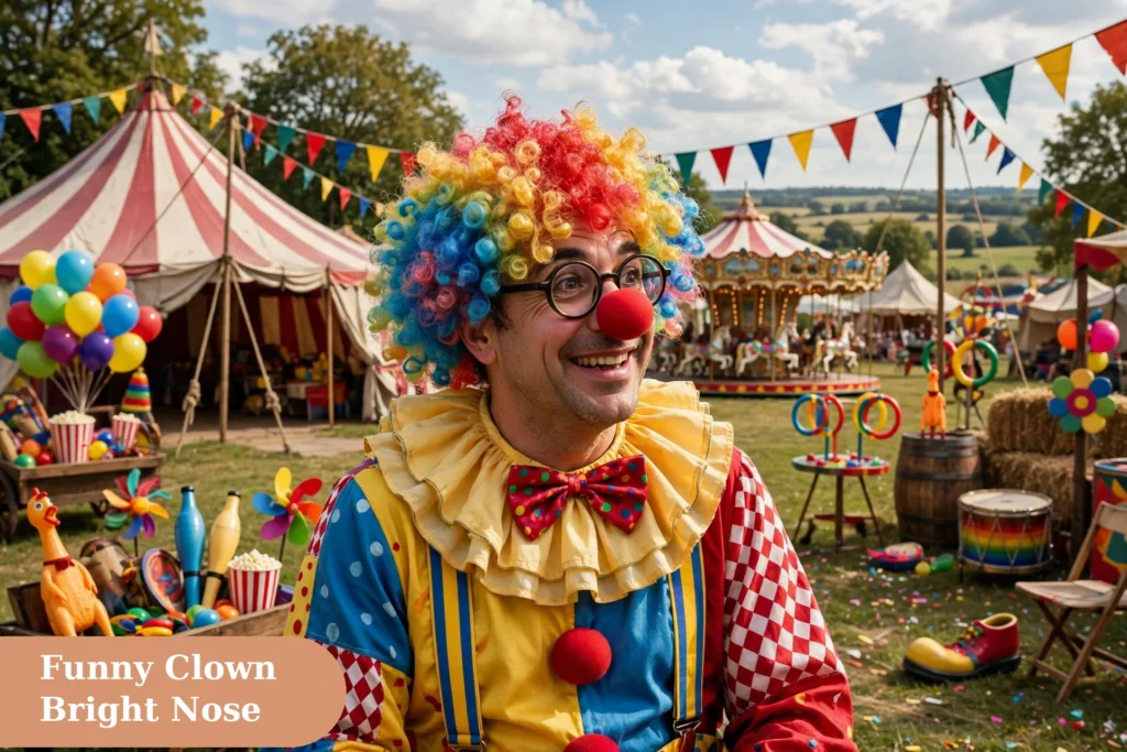 Clown captions for instagram with a funny clown costume scene and bright red nose