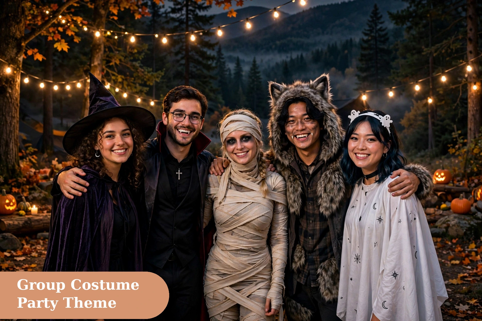 Costume captions for instagram with a group costume theme at night