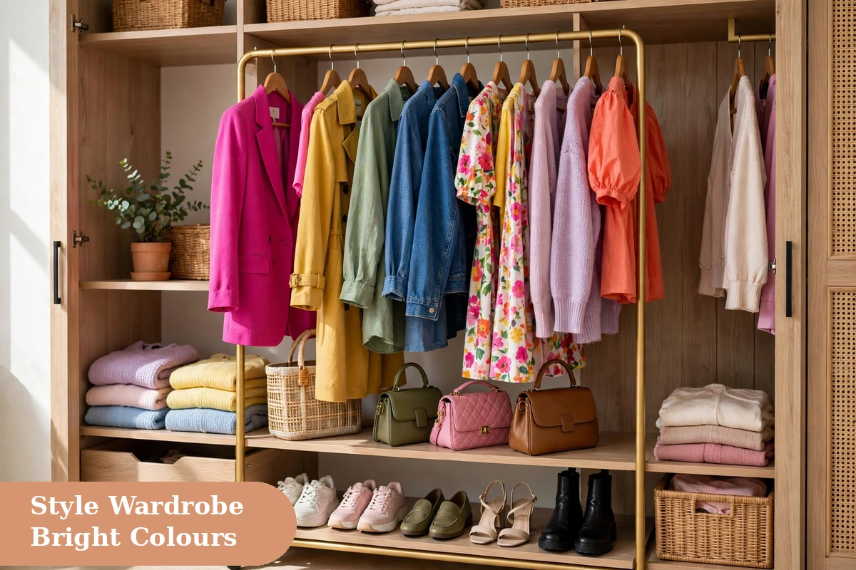 Fashion captions for instagram with colourful wardrobe and stylish accessories
