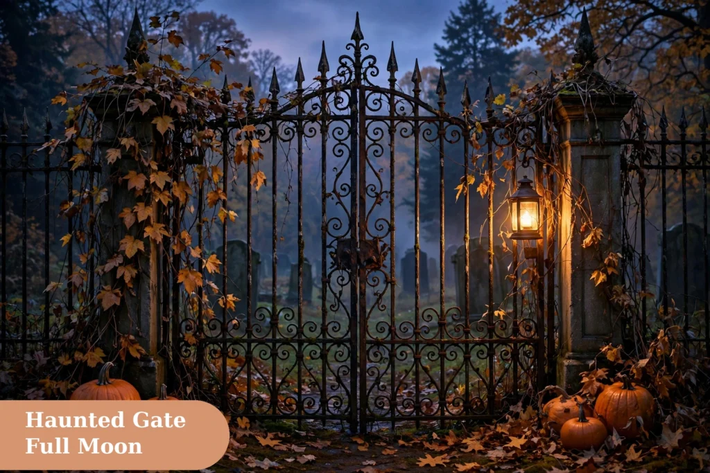 Graveyard captions for instagram with an eerie tombstone photo framed by fog