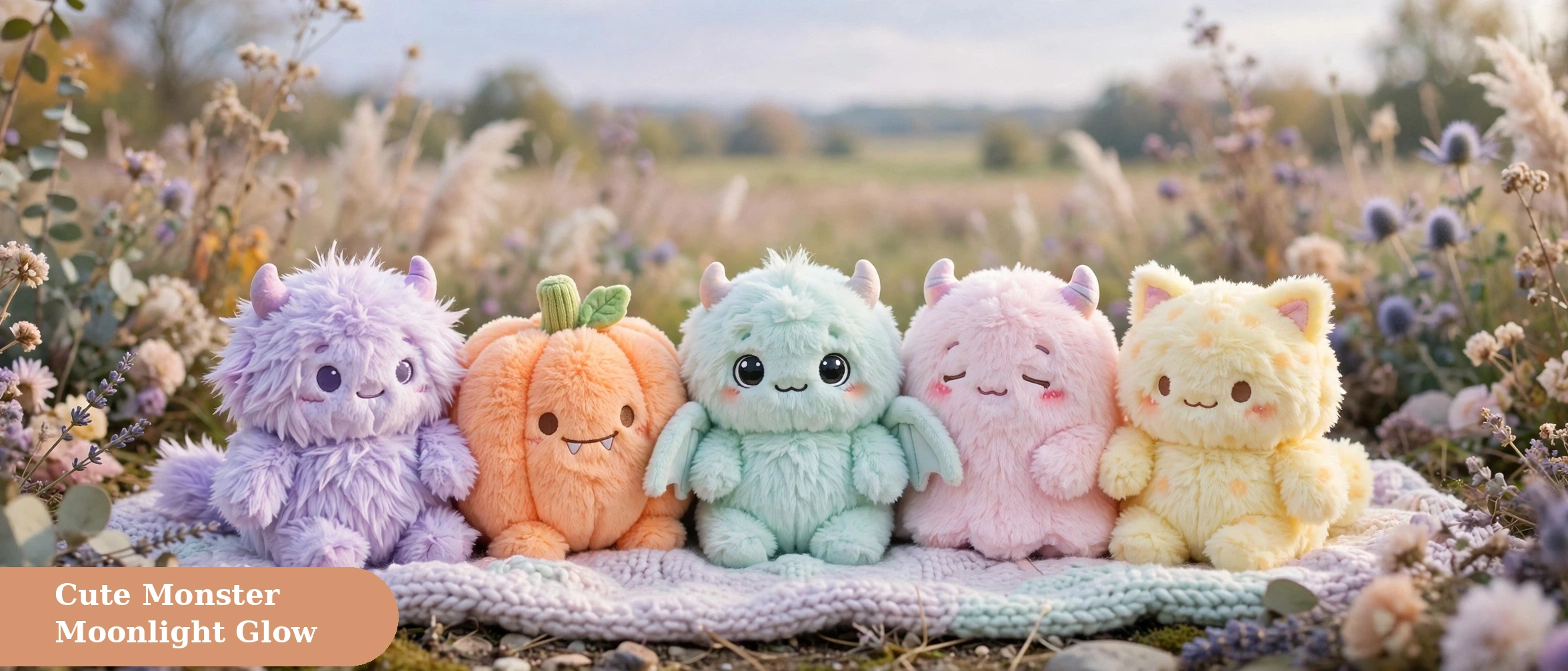 Monster captions for instagram with a cute tiny monster smiling under moonlight