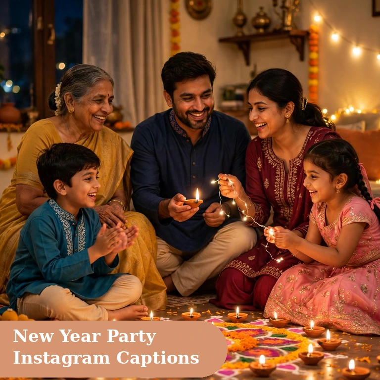 Best new year captions for instagram featured image with a desi new year party and dhol celebration