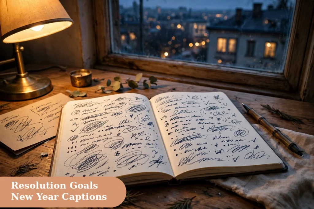 New year captions for instagram resolutions journal with fresh 2027 goals