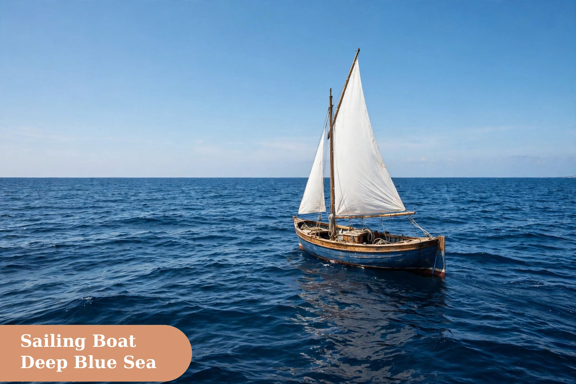 Ocean captions for instagram with a boat sailing on deep blue water