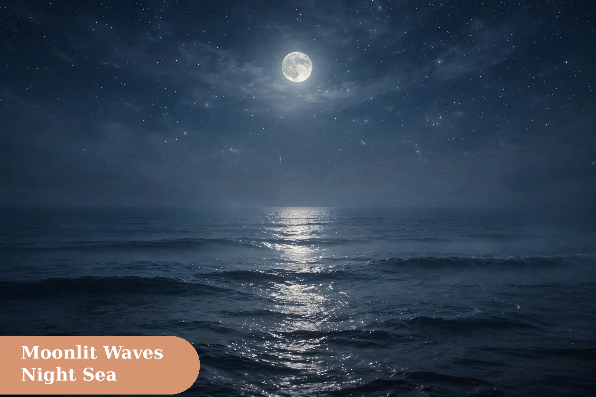 Ocean captions for instagram with moonlight shining on gentle night waves