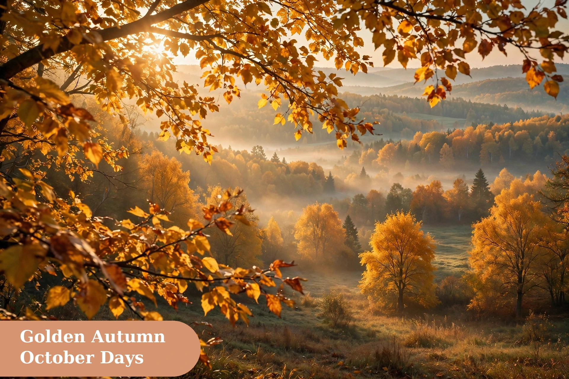 October captions for instagram golden autumn leaves glowing in warm morning light