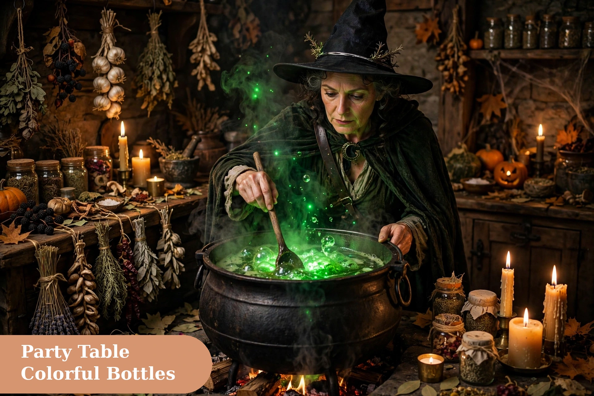 Potion captions for instagram with a close up magic brew sparkling with purple light