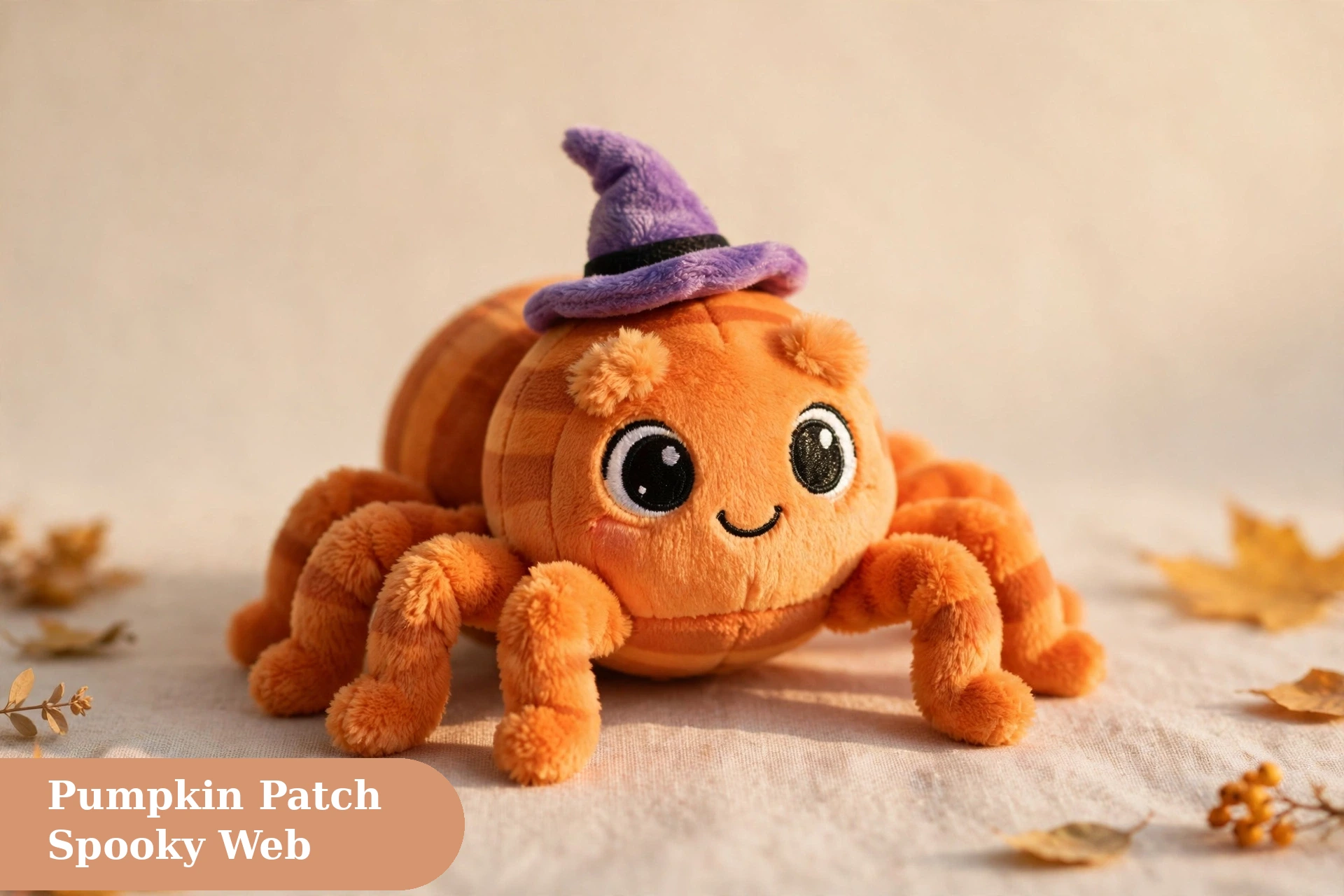Spider captions for instagram with a spooky web covered pumpkin patch at night