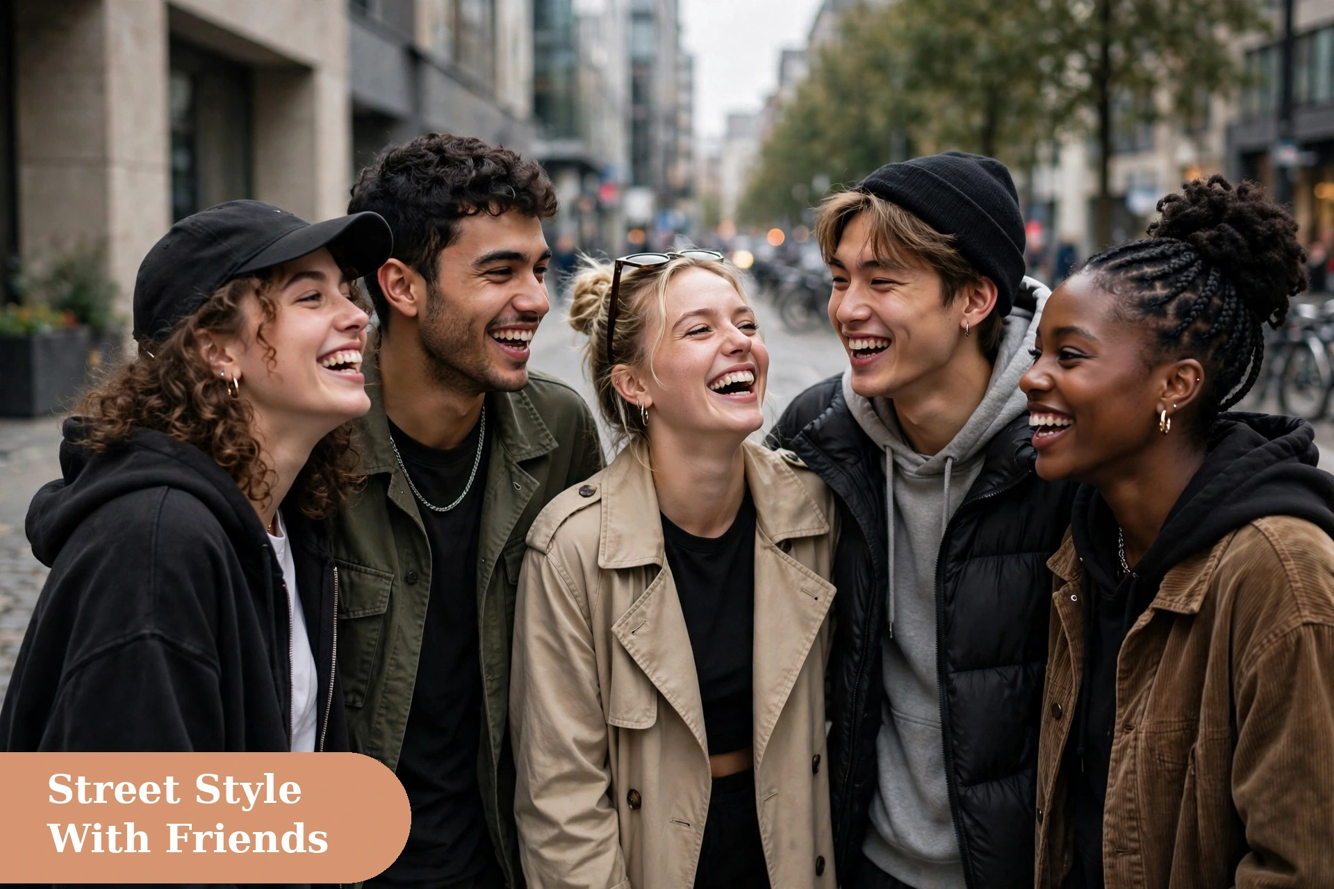 Swag captions for instagram with friends in trendy street style clothing