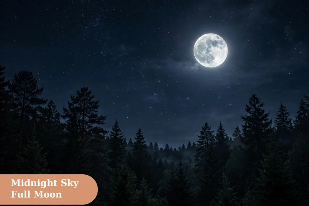 Werewolf captions for instagram with a midnight sky scene and a bright full moon
